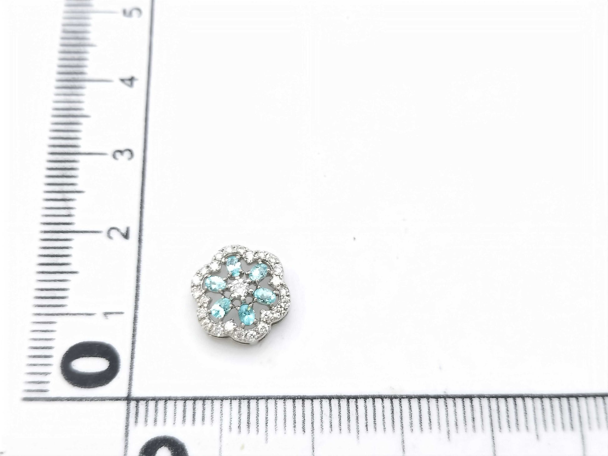 Paraiba tourmaline 0.17ct D0.18ct PT950 1.4g pendant top 