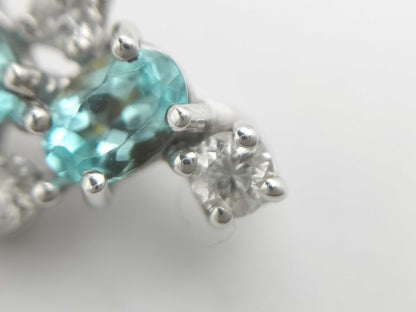 Paraiba tourmaline 0.23ct D0.21ct K18WG 1.0g pendant top 