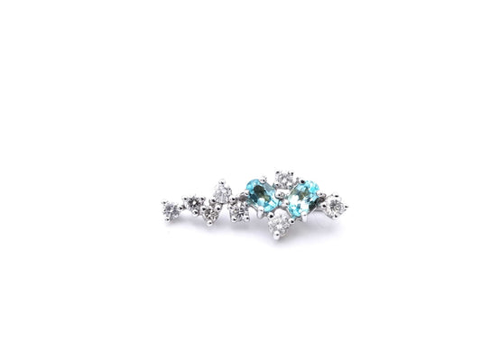 Paraiba tourmaline 0.23ct D0.21ct K18WG 1.0g pendant top 