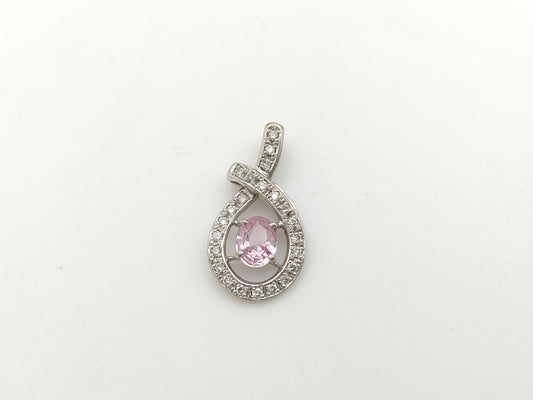 S 0.86ct D 0.23ct K18WG 2.5g Pendant Top 