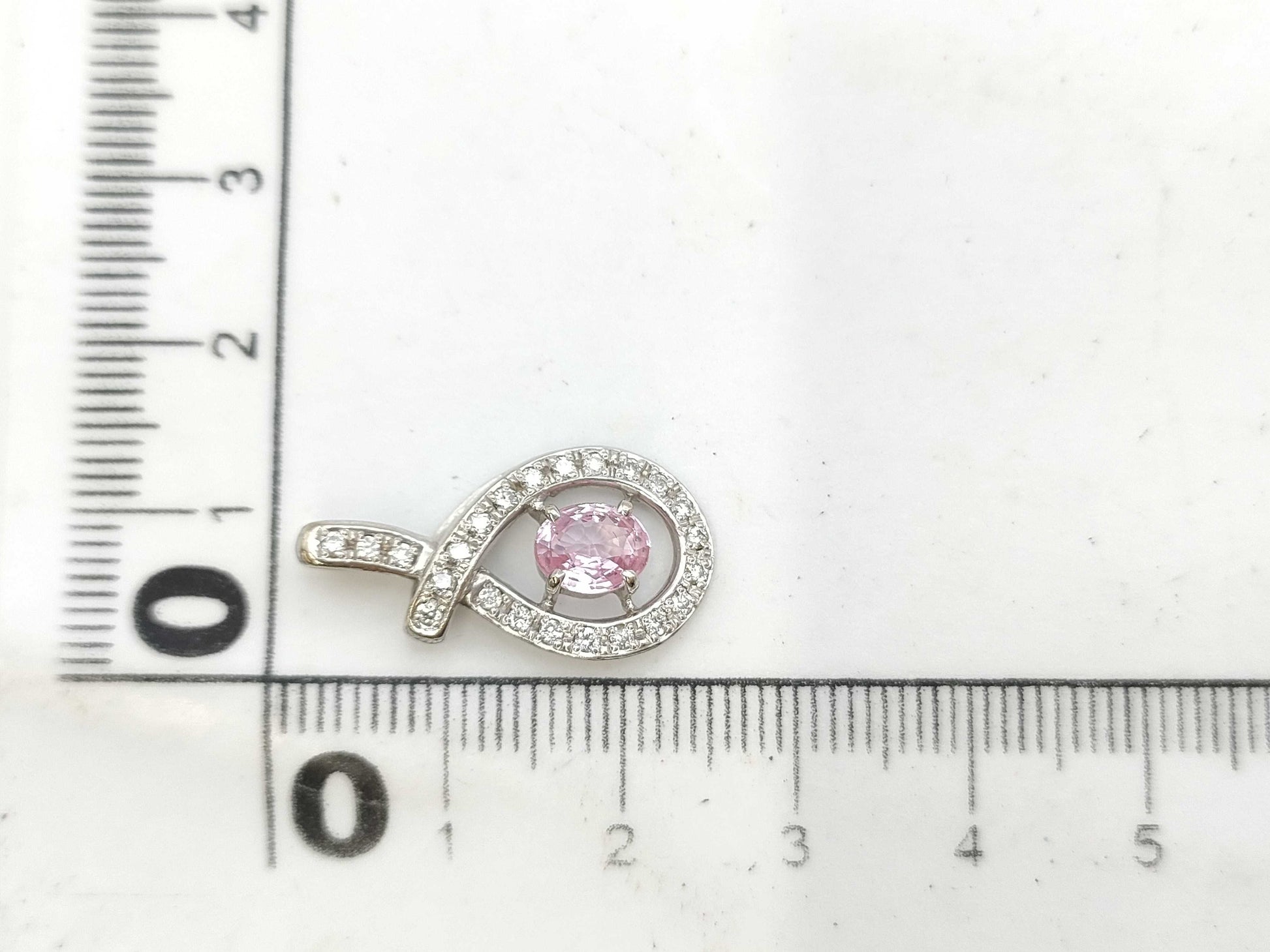 S 0.86ct D 0.23ct K18WG 2.5g Pendant Top 