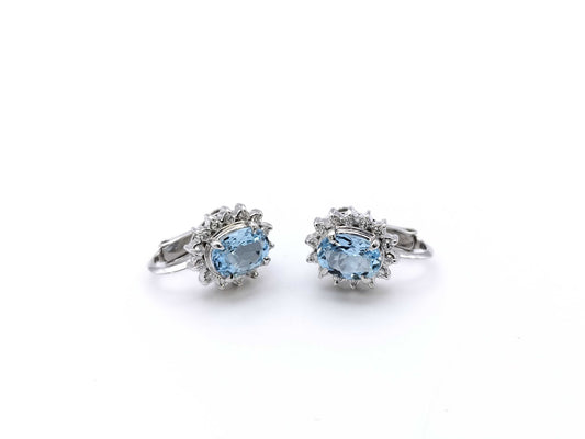 AQ1.57ct D0.22ct K14WG 5.6g Earrings 