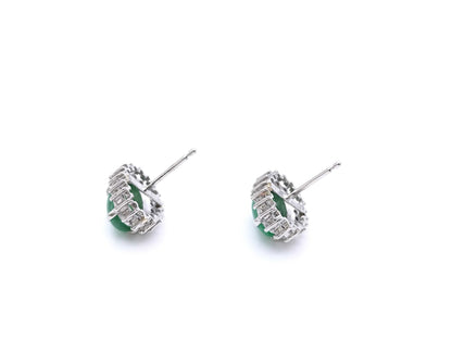 Jadeite 2.95ct D0.26ct Pt900 5.3g Earrings 