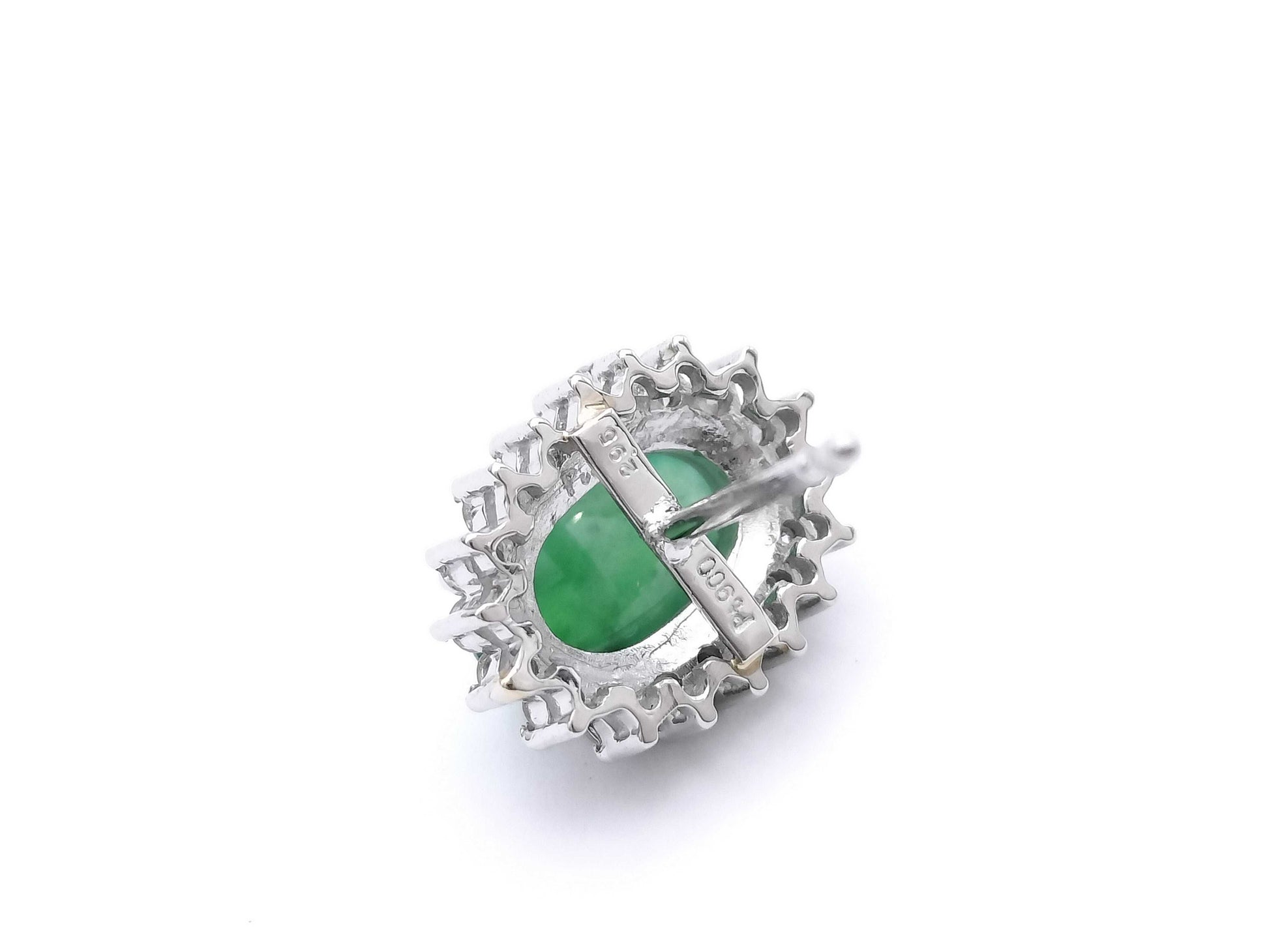 Jadeite 2.95ct D0.26ct Pt900 5.3g Earrings 