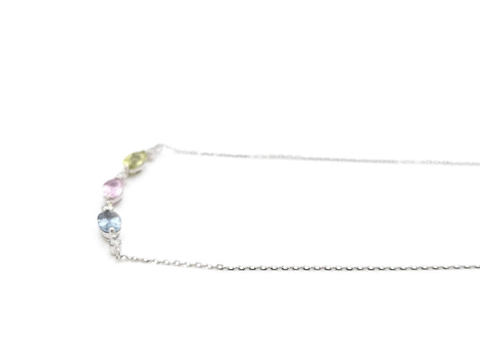 Colored Stone Multi 0.97ct D0.07ct PT900/850 2.0g Necklace 