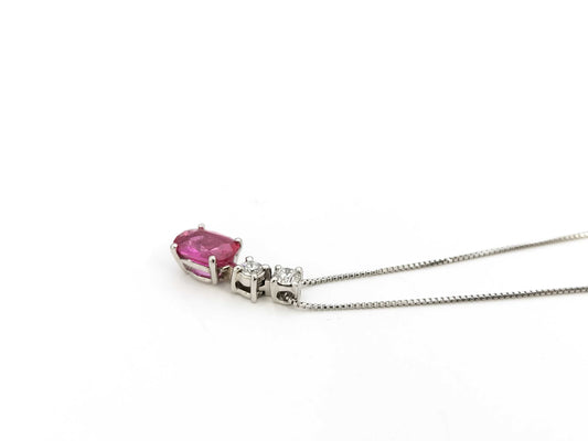 R1.020ct D0.14ct PT900/850 2.8g Necklace 