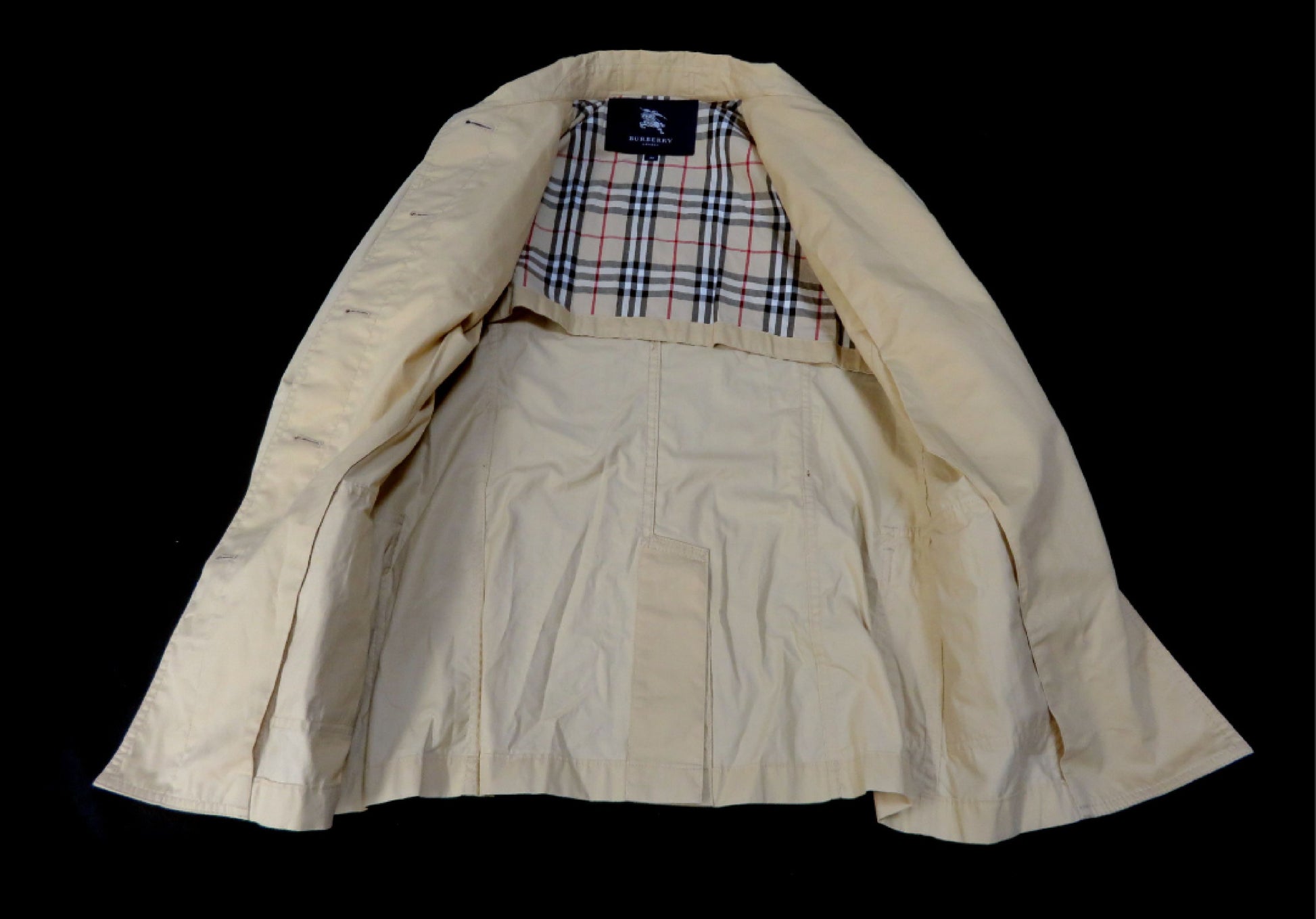 BURBERRY Nova Check Lining Half Coat Beige Sanyo Shokai Coat