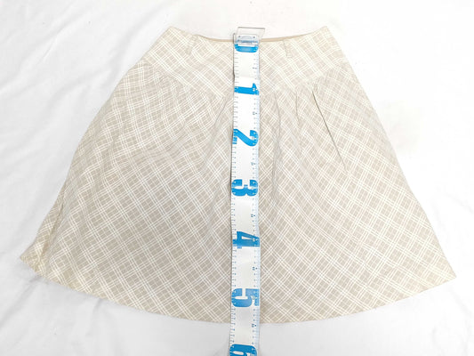 BURBERRY Blue Label London Skirt, Horse Logo Check, Cotton, Beige, FX523-418-40 #38