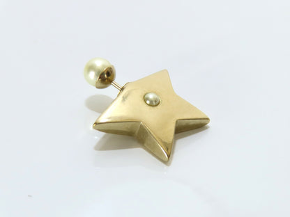 Dior Faux Pearl Star Earrings, Gold, Dust Bag