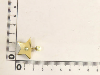 Dior Faux Pearl Star Earrings, Gold, Dust Bag