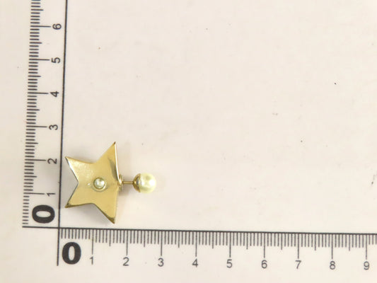 Dior Faux Pearl Star Earrings, Gold, Dust Bag