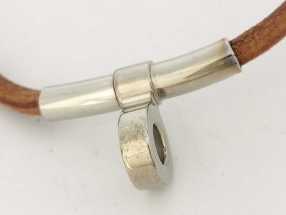 HERMES Leather Bracelet Bracelet Bangle