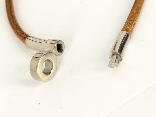 HERMES Leather Bracelet Bracelet Bangle
