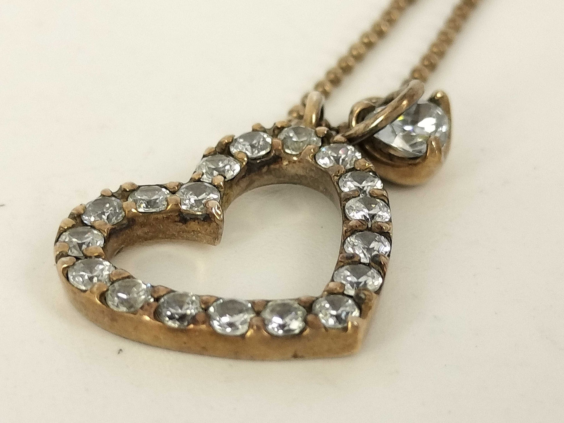 4℃ SV925 Rhinestone Heart Necklace