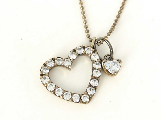 4℃ SV925 Rhinestone Heart Necklace