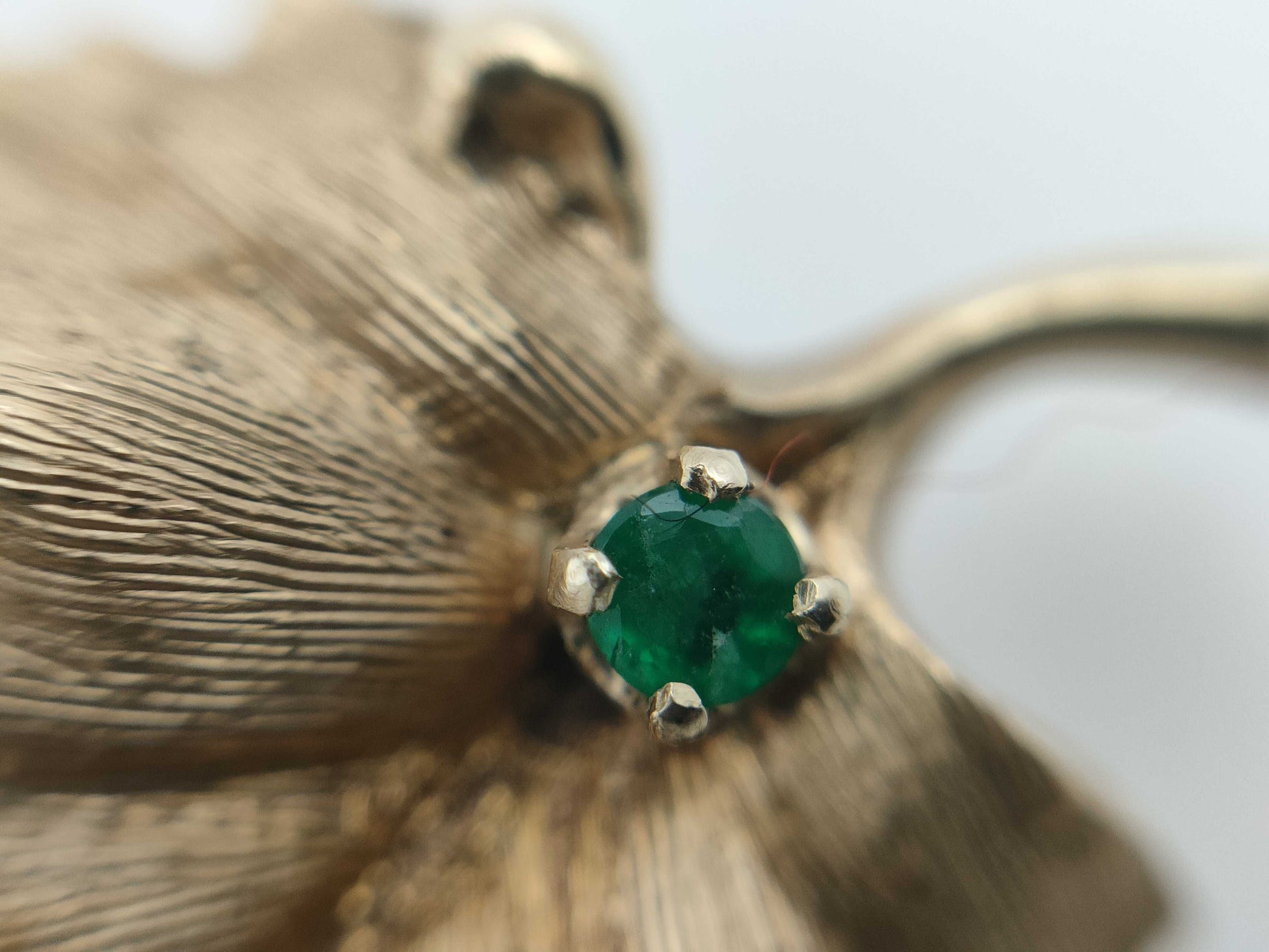Tiffany & Co. Emerald 14K 9.7g Brooch 