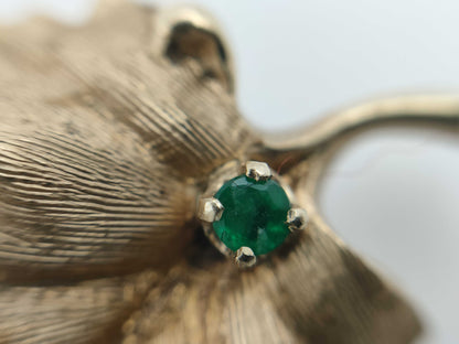 Tiffany & Co. Emerald 14K 9.7g Brooch 