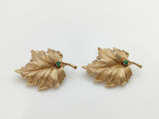 Tiffany & Co. Emerald 14K 9.7g Brooch 