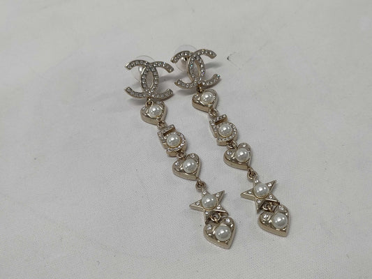CHANEL No.5 Rhinestone Necklace B19B Earrings