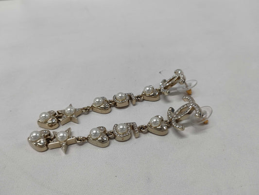 CHANEL No.5 Rhinestone Necklace B19B Earrings