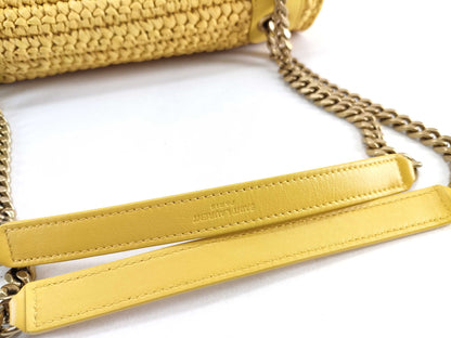 Yves Saint Laurent Unused Niki Chain Shoulder Bag in Raffia