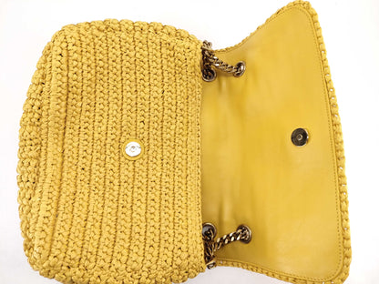 Yves Saint Laurent Unused Niki Chain Shoulder Bag in Raffia