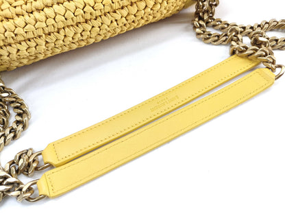 Yves Saint Laurent Unused Niki Chain Shoulder Bag in Raffia