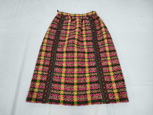 GUCCI Tweed Skirt with Lion Buttons, Size 38
