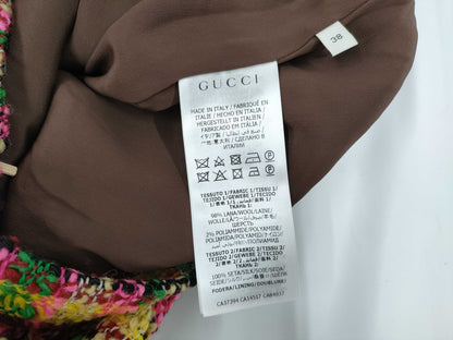 GUCCI Tweed Skirt with Lion Buttons, Size 38