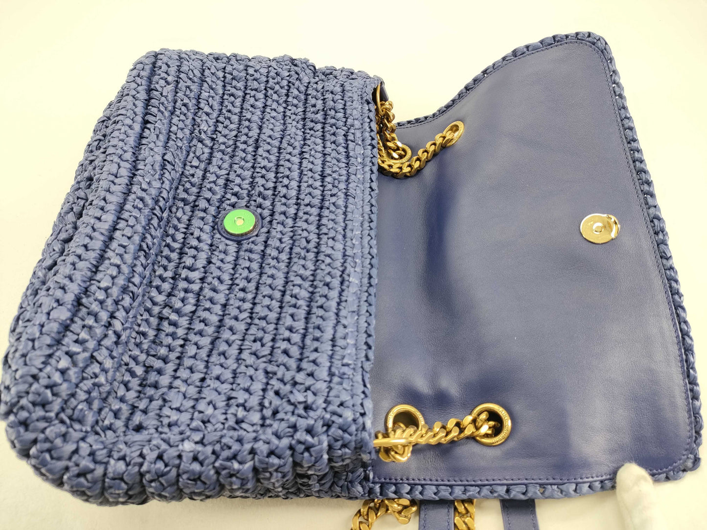 Yves Saint Laurent Unused Niki Chain Shoulder Bag in Raffia