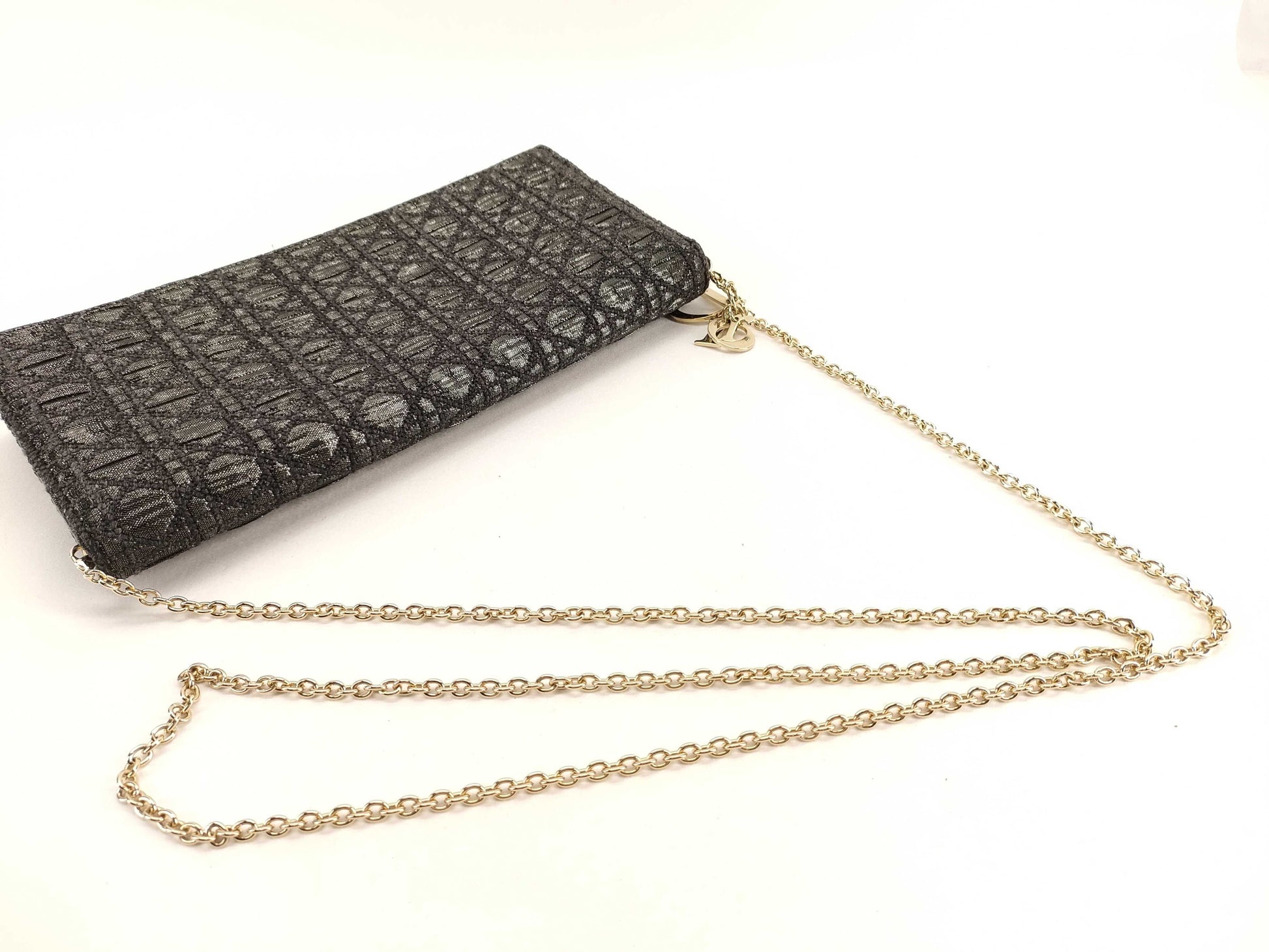 Dior Trotter Cannage Chain Shoulder Bag in Black
