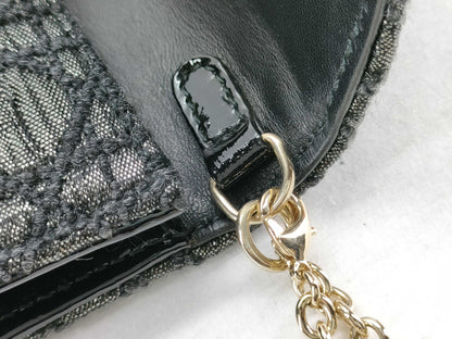 Dior Trotter Cannage Chain Shoulder Bag in Black