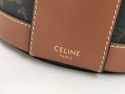 CELINE Triomphe Tambour Vanity PVC/Leather Vanity Bag with Gold Hardware