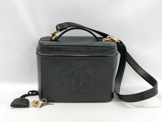 CHANEL Caviar Skin 2-Way Vanity Bag