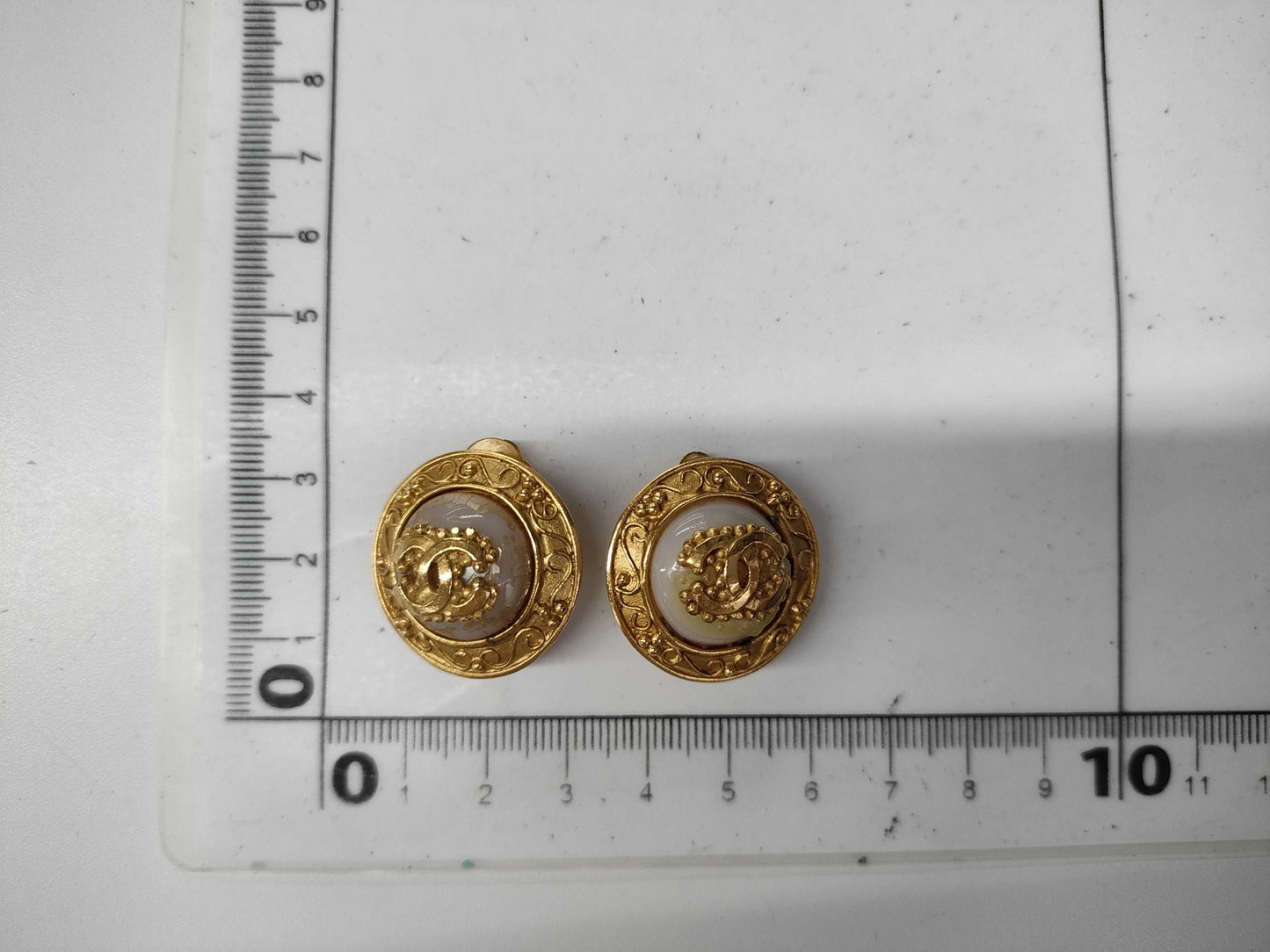 CHANEL 96A Coco Mark Pearl Earrings