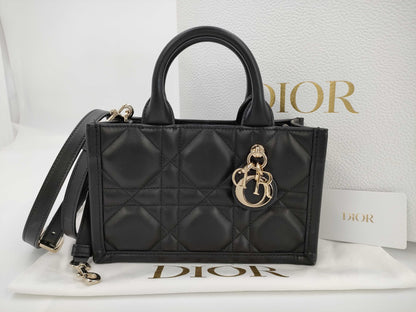 Dior Cannage 2-Way Mini Black Shoulder Bag