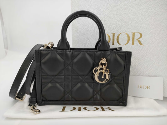 Dior Cannage 2-Way Mini Black Shoulder Bag