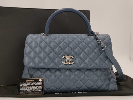 CHANEL Matelasse 2-way Chain Shoulder Bag with Caviar Skin