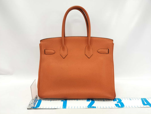 HERMES Birkin 30 Handbag, Potiron, Silver Hardware, Togo Leather, □J Stamped, Handbag