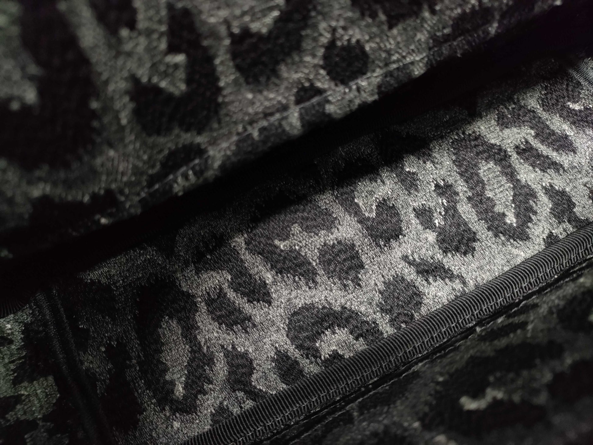 Dior Caro Leopard Print Gray Black Gold Hardware Velvet Canvas Shoulder Bag