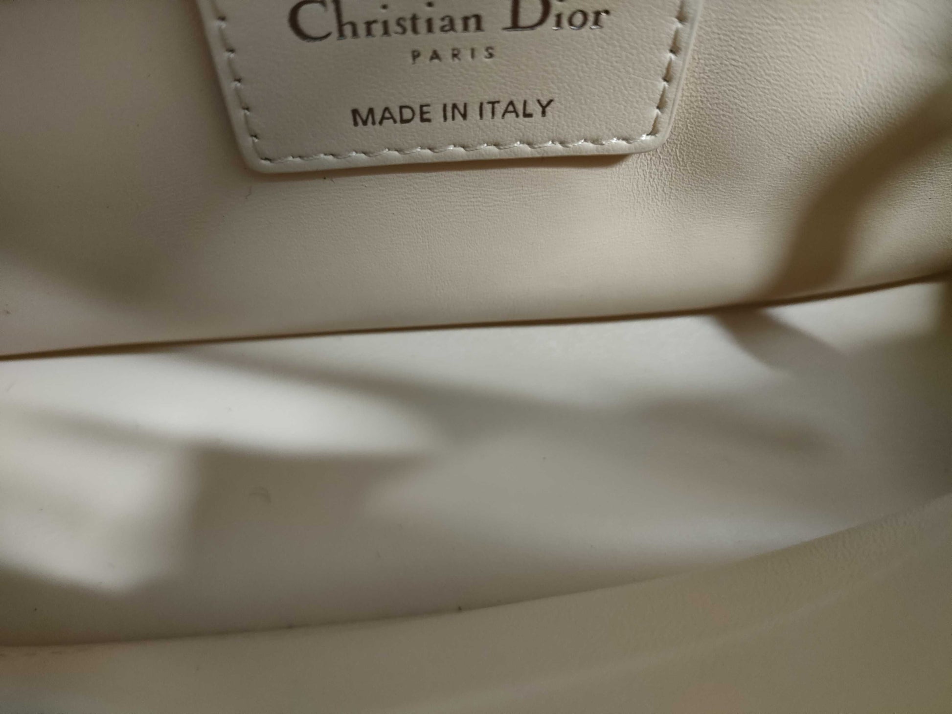Dior Caro Small Chain Shoulder Bag in Ivory with Black Hardware and Tweed