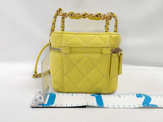 CHANEL CHANEL Vanity Chain Shoulder Bag in Yellow Calfskin with Gold Hardware, C61JNHAE Shoulder Bag