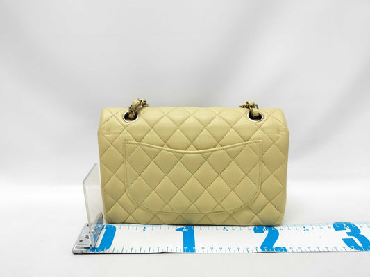 CHANEL Matelasse Chain Shoulder Bag with Double Flap, Beige, Gold Hardware, and Caviar Leather, K339854C