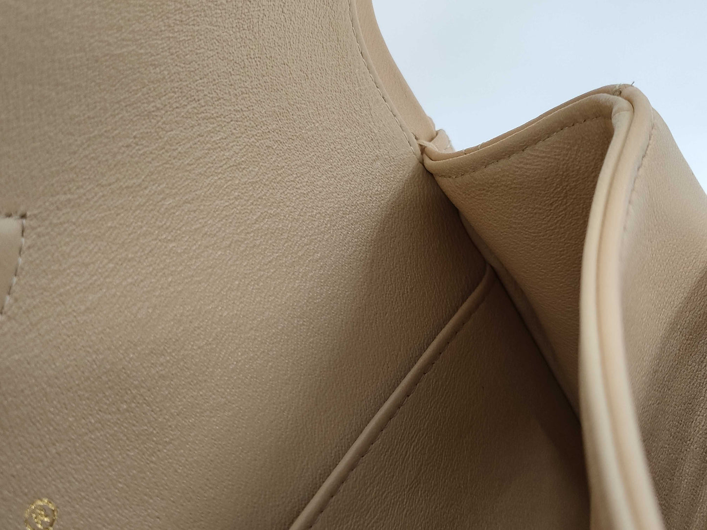 CHANEL Matelasse 25 2-way Double Flap Double Chain A01112 Beige Lambskin Shoulder Bag with Gold Hardware 31165055