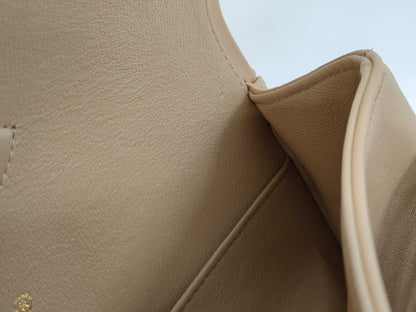 CHANEL Matelasse 25 2-way Double Flap Double Chain A01112 Beige Lambskin Shoulder Bag with Gold Hardware 31165055