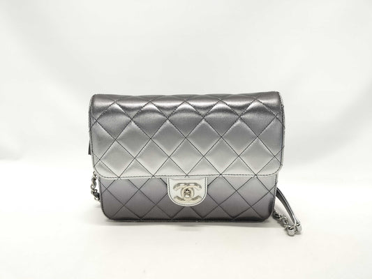 CHANEL Mini Matelasse Chain Shoulder Bag AS3003 Silver Plated, Silver Hardware, Lambskin, U8T3HH7J Shoulder Bag