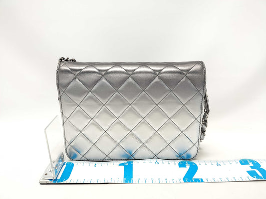 CHANEL Mini Matelasse Chain Shoulder Bag AS3003 Silver Plated, Silver Hardware, Lambskin, U8T3HH7J Shoulder Bag