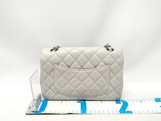 CHANEL Matelasse 20 Gray Lambskin Shoulder Bag with Silver Hardware, 29302264