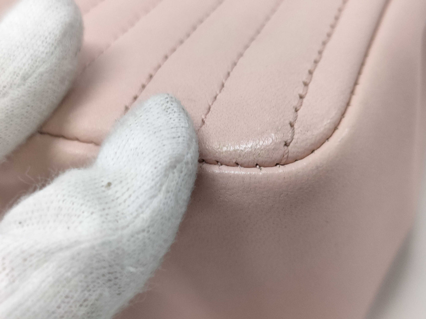 CHANEL Design Stitch Chain Shoulder Bag Pink Beige with Gold Hardware, Lambskin, 23078341 Shoulder Bag