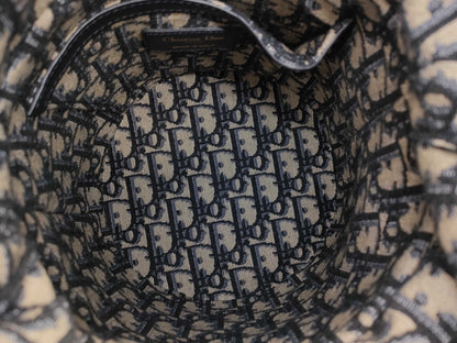 Dior Oblique Wicker Shoulder Bag M7600CMVO Navy Brown with Gold Hardware, Canvas and Rattan, 63-MA-0251 Shoulder Bag